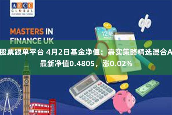 股票跟单平台 4月2日基金净值：嘉实策略精选混合A最新净值0.4805，涨0.02%