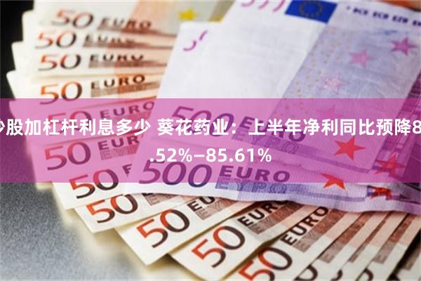 炒股加杠杆利息多少 葵花药业：上半年净利同比预降82.52%—85.61%