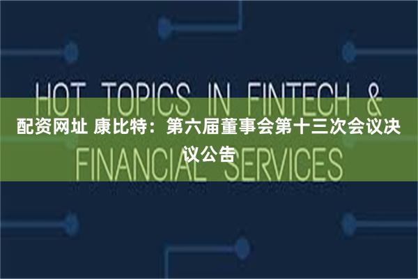 配资网址 康比特：第六届董事会第十三次会议决议公告