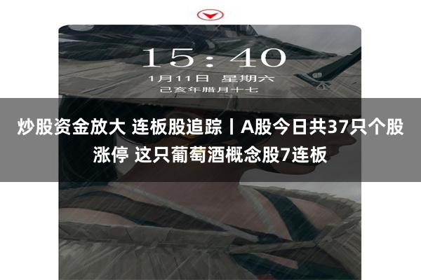 炒股资金放大 连板股追踪丨A股今日共37只个股涨停 这只葡萄酒概念股7连板