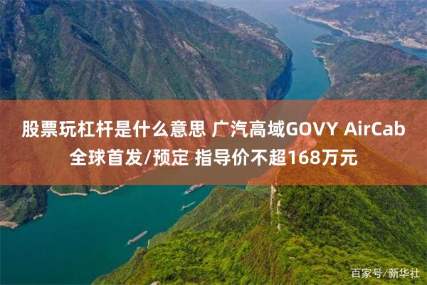 股票玩杠杆是什么意思 广汽高域GOVY AirCab全球首发/预定 指导价不超168万元
