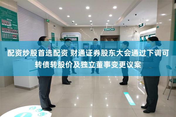 配资炒股首选配资 财通证券股东大会通过下调可转债转股价及独立董事变更议案