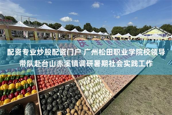 配资专业炒股配资门户 广州松田职业学院校领导带队赴台山赤溪镇调研暑期社会实践工作