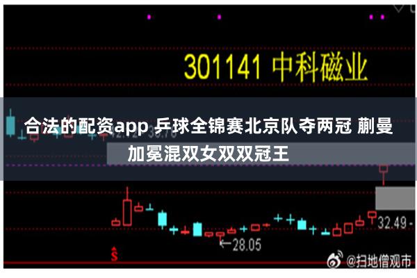合法的配资app 乒球全锦赛北京队夺两冠 蒯曼加冕混双女双双冠王