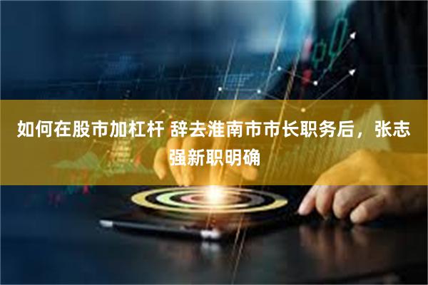 如何在股市加杠杆 辞去淮南市市长职务后,张志强新职明确