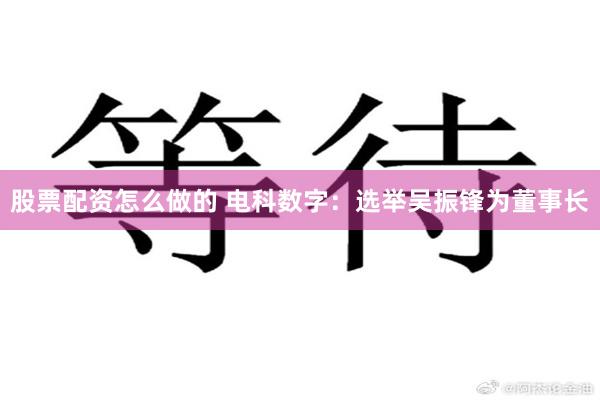 股票配资怎么做的 电科数字：选举吴振锋为董事长