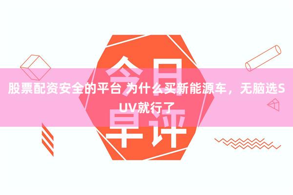 股票配资安全的平台 为什么买新能源车，无脑选SUV就行了