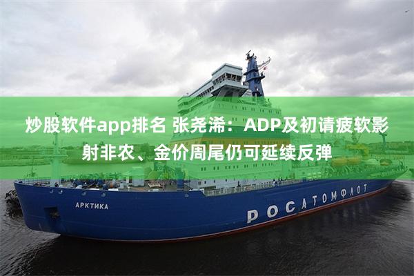 炒股软件app排名 张尧浠：ADP及初请疲软影射非农、金价周尾仍可延续反弹