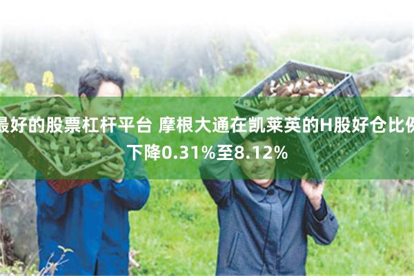 最好的股票杠杆平台 摩根大通在凯莱英的H股好仓比例下降0.31%至8.12%
