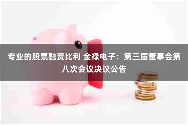 专业的股票融资比利 金禄电子：第三届董事会第八次会议决议公告