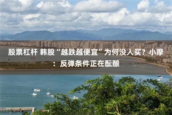 股票杠杆 韩股“越跌越便宜”为何没人买？小摩：反弹条件正在酝酿